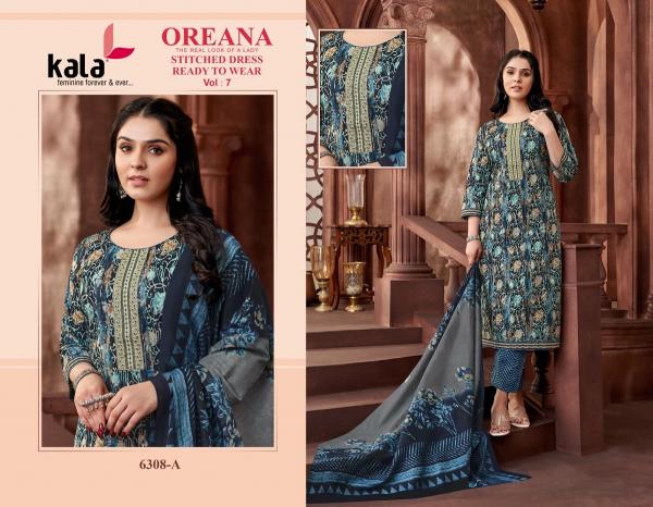 Kala Oreana Vol 7 Ready Made Cotton Printed Dress